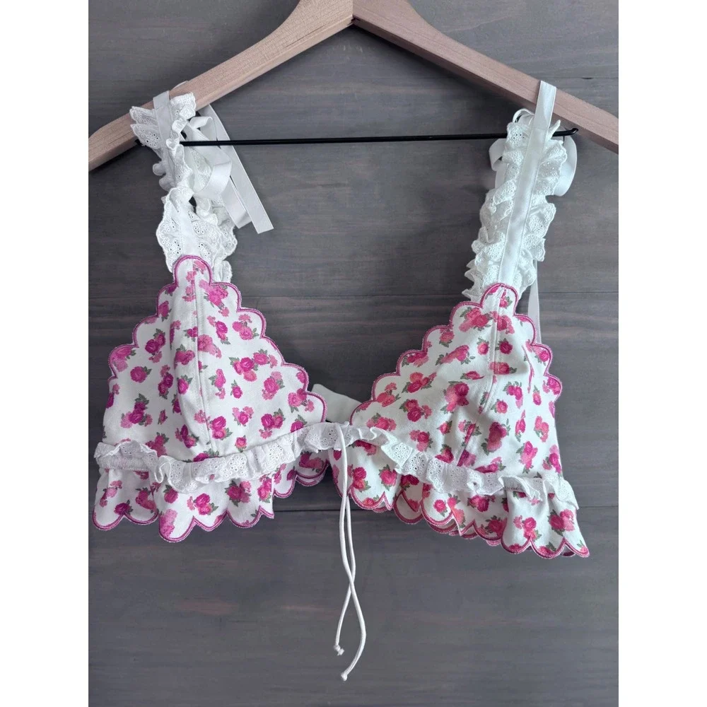 For Love and Lemons Baby Blooms Triangle Bralette Size Medium‎